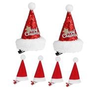 Ipetboom Christmas Hair Clips 6pcs Mini Sequins Hat Hairpin Set Small Xmas Hairpin Party Accessories for Women and Girls Holiday Decoration Random Style