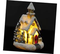 Ipetboom Christmas Resin House Ornament Bright Colored Xmas Decor for Home Tabletop Premium Resin Material Festive Holiday Adornment and Gift Compact Christmas Village Decoration