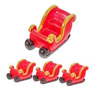 Ipetboom Christmas Sleigh Carriage Figurine Resin Miniature Snow Sled Ornament Holiday Table Decor 4pcs Winter Festival Christmas Party Decoration
