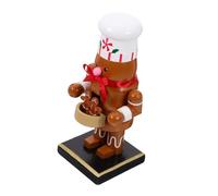 Ipetboom Christmas Wooden Nutcracker Ornament Gingerbread Chef Figurine Hand Painted Xmas Decoration Festive Tabletop Decor with Vivid Craftsmanship for Holiday Mantel and Home