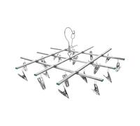 Ipetboom Circular Sock Drying Rack with 20 Pegs, Stainless Steel round Double-layer Clothes Hanger, Windproof Swivel Hooks Space-saver Laundry Organizer for Home and Travel