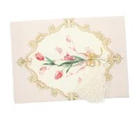 Ipetboom Classic Tulip Pattern Cloth Tissue Box Holder for Home Decor Elegant Napkin Bag Tissue Container for Cars Offices and Restaurants Vintage Design