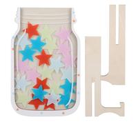 Ipetboom Classroom Reward Jar Wood Stars and Tokens Star Jar Incentive System for Behavior for Student Motivation