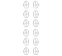 Ipetboom Clear Easter Eggs: 12pcs Clear Plastic Eggs Fillable, Candy Boxes for Easter Wedding Party Christmas Home Decor, Empty Transparent Ornaments Plastic Ball Hollow Ball, 4.7x3.5in