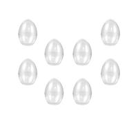 Ipetboom Clear Easter Eggs: 8pcs Clear Plastic Eggs Fillable, Candy Boxes for Easter Wedding Party Halloween Christmas Home Decor, Empty Transparent Ornaments Hollow Ball, 3x2in