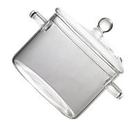 Ipetboom Clear Glass Soup Pot with Lid Transparent Heat Resistant Cookware for Microwave and Stove Multi Use Salad Fruit Noodle Bowl for Healthy Cooking