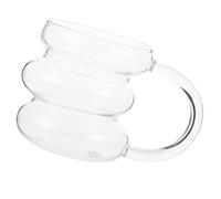 Ipetboom Clear Ribbed Glass Drinking Cup for Home and Bar Beverage Glass for Water Juice Coffee and Cocktails Stylish Transparent Cup for Office Cafe and Party Use