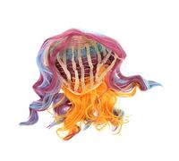 Ipetboom Colored Wig Glitter Wigs Crazy Wig Curly Wigs Tinsel Rainbow Women Wig Accessory Ginger Curly Wig Cosplay Costumes Color Wigs for Women Short Curly Wig Braids High Temperature Wire