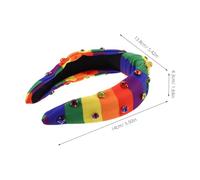 Ipetboom Colorful Rainbow Knot Headband with Rhinestone Accents for Women Wide Fabric Hairband with Sparkling Details Lgbtq Pride Hair Accessories Celebrating Diversity and Inclusivity