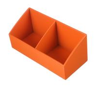 Ipetboom Compartment Tea Bag Box with Sugar Packet Holder Desktop Storage Organizer for Coffee Bar Kitchen Essentials Office Supplies Compact Orange Case with Smooth Edges
