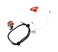 Ipetboom Connecting for Couples, 1 Pair Black and White Pumpkin Hat Matching Relationship with Heart Charm, Hand Chain Suitable for Couples