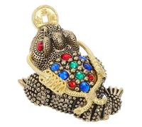 Ipetboom Copper Three-legged Toad Sculpture for Desktop Wealth and Luck Decor Small Hollow Carved Feng Shui Ornament for Office Living Study Copper Adornment
