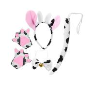 Ipetboom Cow Costume Props Cow Ear Headband and Bow Tie for Animal Cosplay Party Stage Performance Supplies