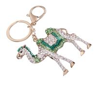 Ipetboom Creative Camel Shape Rhinestone Keychain Pendant Green for Handbag Charm and Key Holder Accessory