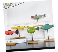 Ipetboom Creative Cartoon Wooden Fish Ornament for Christmas Desktop Decoration Elegant Home Decor for Living and Party Lovely Fish Shaped Craft with Fine Workmanship for Festive Atmosphere