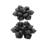 Ipetboom Creative Crystal Flower Cufflinks for Women 2Pcs Set - Rhinestone Decorative Shirt Button Covers - Black Elegant Sleeve Clips for Dress Shirts and Formal Wear