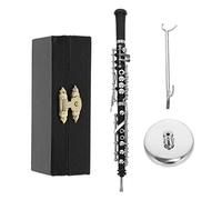 Ipetboom Creative Oboe Model Ornament Vinyl Metal Home Table Decoration Unique Office Decor Miniature Double Instrument Design with Random Mouthpiece Color Random Color