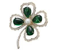 Ipetboom Creative Shamrock Brooch Accessories for Women Festival Pin Leaf Design Fashion Brooches for Holiday Jewelry for Clothing Dress up