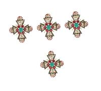 Ipetboom Cross Shaped Women Brooch Decorative Jewelry Pin for Weddings Parties Everyday Wear Elegant with Crystals Fine Polishing Smooth Edges
