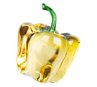 Ipetboom Crystal Chili Figurine Crystal Bell Pepper Ornament for Home Table Decor Premium Polished Surface Decorative Figurine for Office Shelf Party Supplies Gift