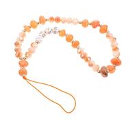 Ipetboom Crystal Stone Orange Phone Strap Mobile Phone Hanging Chain Key Holder Fashionable DIY Accessory for Women and