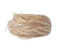 Ipetboom Curly Irregular Braid Ponytail Claw Extension Hair Synthetic Ponytail Wig Light Yellow with Flat Clip for Daily Wear Comfortable Fit