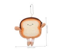 Ipetboom Cute Cartoon Toast Bread Coin Purse Mini Small Wallet for Portable Coin Pouch with Adorable Face Design for Earphone Storage Keys and Essentials