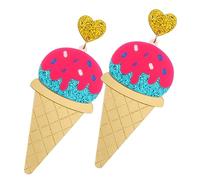 Ipetboom Cute Ice Cream Dangle Earrings for Women Fun Dessert Drop Jewelry for Parties Ceremonies and Everyday Wear Lightweight Ear Accessories
