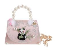 Ipetboom Cute Panda Shoulder Bag with Charming Chinese Style, Delicate Pearl Decoration, Comfortable Polyester Material, Ample Space for Essentials, for Daily Outings and Birthday