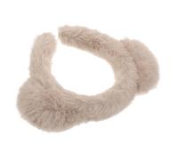 Ipetboom Cute Plush Bear Ears Headband for Makeup Hairband for Women Charming and Elegant Design Secure Fit for Face Washing Spa Khaki Color Head Wrap
