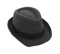 Ipetboom Dark Grey Flat Brim Fedora Hat for Men and Women Unisex Vintage Trilby Jazz Cap with Wide Brim Classic Gentleman Style for Valentine S Day and Themed Parties