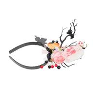 Ipetboom Day Dead Headband Unique Halloween Deer Antlers Ghost Skull Hairband for Cosplay Festivals and Themed Parties Eye Catching Design