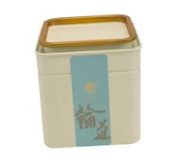 Ipetboom Decorative Tinplate Tea Canister with Lid Compact White Sealed Tea Container for Household Storage of Dried Fruit Candy and More