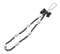 Ipetboom Delicate Bowknot Phone Wrist Strap with Pearl Beads Easy to Install and Remove Plastic Phone Charm Stylish Wrist-worn Accessory and USB Flash Drive