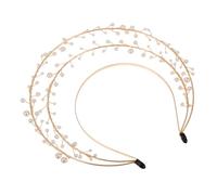 Ipetboom Delicate Goddess Crown Headband with Pearls and Zinc Alloy, Lightweight and Easy to Wear Hair Accessory for Women and Girls, for Weddings and Parties