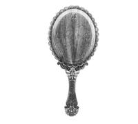 Ipetboom Delicate Vintage Handheld Makeup Mirror with Intricate Pattern Portable Ladies Cosmetic Mirror with Comfortable Handle for Home and Travel Use