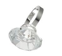 Ipetboom Diamond Ring Desktop Ornament 100mm Crystal Decorative Figurine Adornment for Home Office Store Display