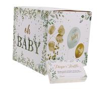 Ipetboom Diaper Raffle Card Sign Box with Tickets Shower Party Decorations Featuring Greenery Leaves and Safe Materials Engaging Raffle Game for Memorable Celebration
