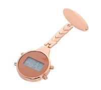 Ipetboom Digital Fob Watch Rose Gold Alloy Portable Badge Watch with Digital Display Student Electronic Pocket for Medical Staff and Healthcare Workers