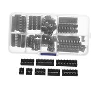 Ipetboom Dip Ic Chip Socket Set Pin Black Microcontroller Base DIY Replacement Sockets with Heat Dissipation for Electronic Projects and Repair