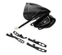 Ipetboom Dirt Pit Bike Front Headlight Black with 4 Rubber Strips, Motorcycle Headlamp Bracket Compatible with Off-road Motocross Models Crf50/70 Bbr Ssg 50-125cc Headlight Assembly