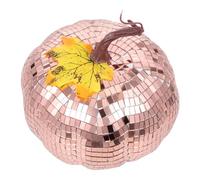 Ipetboom Disco Theme Pumpkin Ornament Mirror Surface Decorative Pumpkin for Halloween Party Artificial Glass Figurine for Multi Occasion Use Easy Maintenance Seasonal Charm