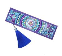 Ipetboom DIY Diamond Beaded Bookmark Kit with Datura Pattern Handmade Art Craft Decor for All Ages Includes Tassel Follow Painting Book Page Mark for and Relaxation