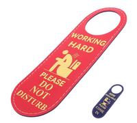Ipetboom Do Not Disturb Door Hanger Sign PU Material Double-sided Red Blue Washroom Indicator with Clear Please Come In Message for Home Office Bathroom Doors