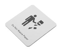 Ipetboom Do Not Waste Paper Restroom Sign Indoor Caution Sign for Business Elegant Composite Design Quick Installation Stylish Bathroom Signage