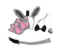 Ipetboom Donkey Costume Set with Ears Headband Gloves and Neck Tie Animal Dress-up Accessory for Boys for Halloween Parties and Performances