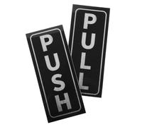 Ipetboom Door Instruction Labels Push and Pull 2pcs PVC Self-Adhesive Black Sliding Door Stickers for Home Office and Commercial Use Featuring Wear-Resistant Clear English Text 4.72 X 1.97
