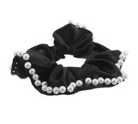 Ipetboom Double-Sided Satin Pearl Scrunchies 2-Pack Large Beaded Hair Ties for Women and Girls Comfortable and Elastic Hair Bands for Daily Wear and Special Occasions