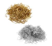 Ipetboom Dual Color Metallic Glitter Grass Crinkle Cut Paper Filler Gold Silver for Gift Boxes Wedding Birthday Hampers Shredded Raffia Tissue Craft Bedding Cushion