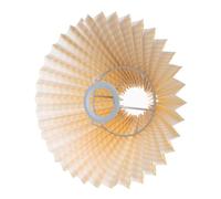 Ipetboom E27 Socket Small Pleated Lamp Shade Yellow Check Cloth, Scalloped Table Lamp Replacement Iron Frame for Bedroom and Living Room